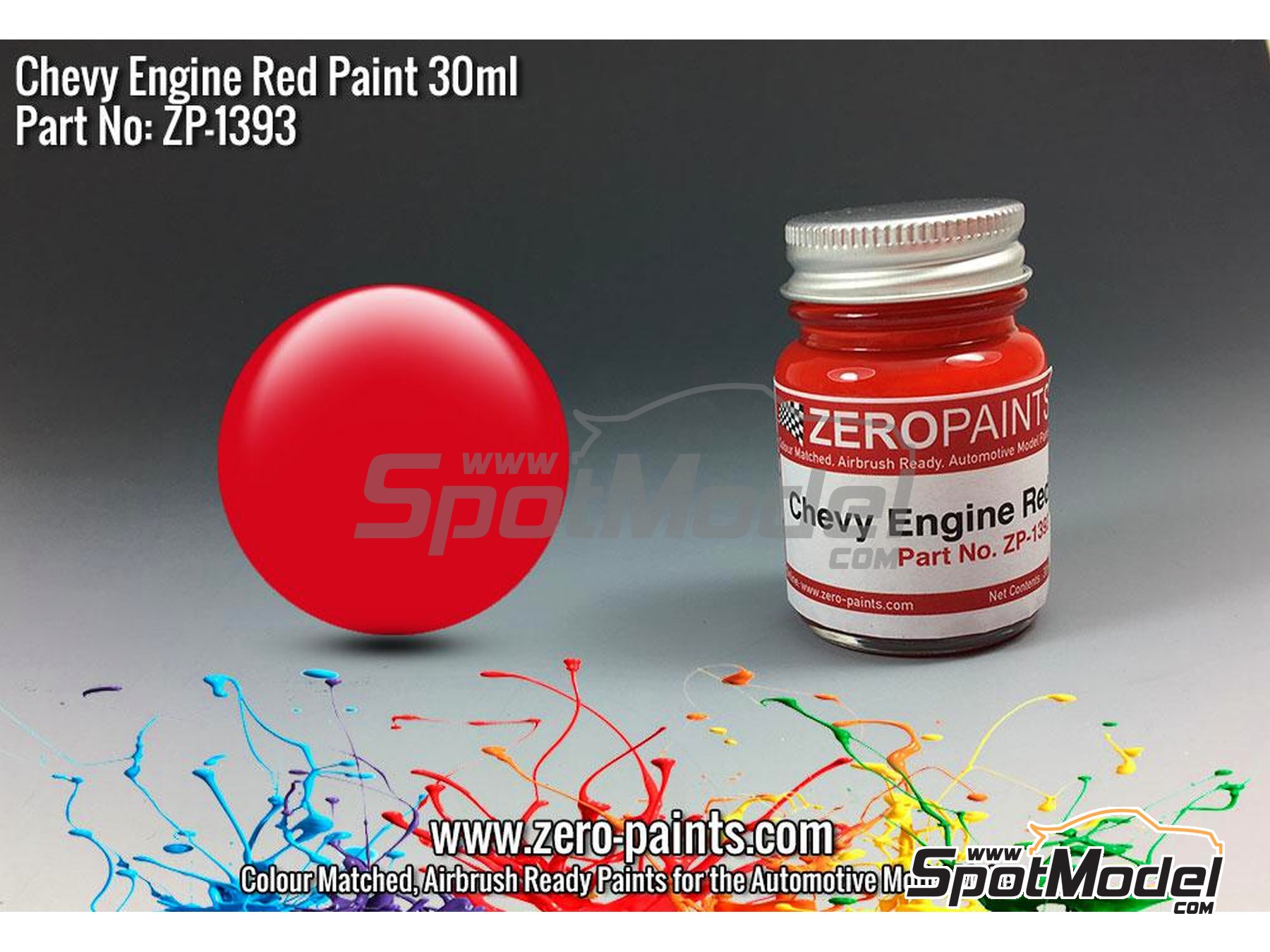 Zero Paints ZP-1393: Paint for airbrush Chevy USA Red Engine 1 x